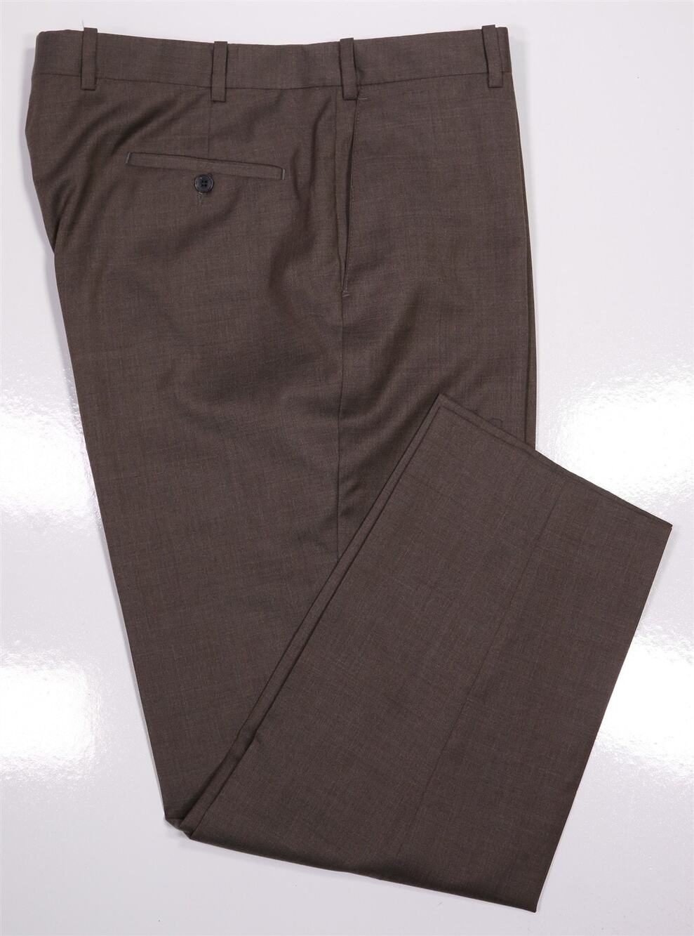Peter Millar Brown Flat Front Wool Stretch Dress Pants Trousers 40x30